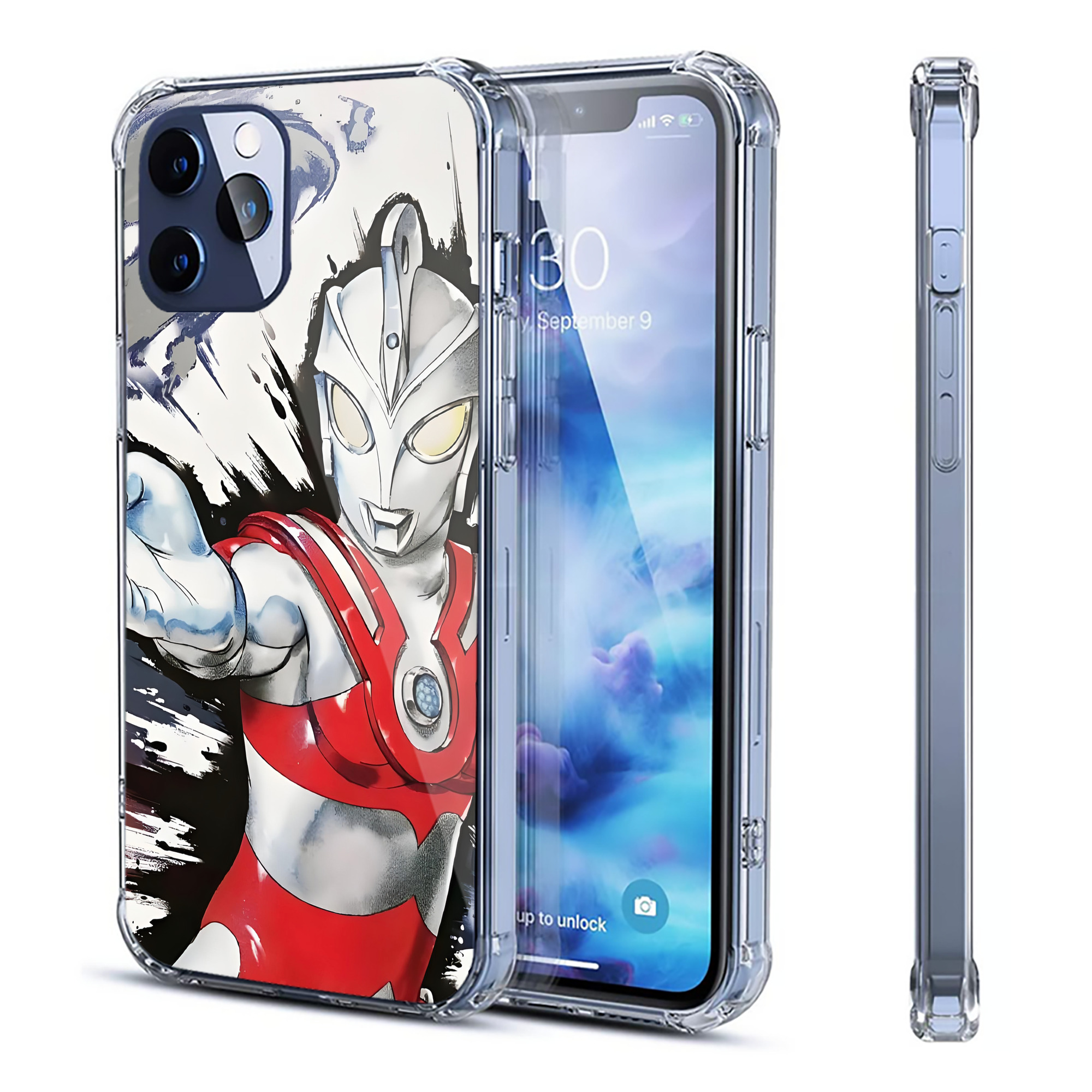 （画像用） ウルトラマン Ultraman 【iPhone 12シリーズ対応】透明スマホケース（クリアソフトケース）